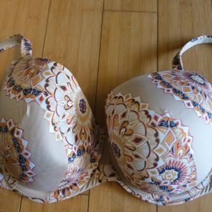 Cacique circles print beige bra 38ddd